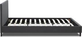 Κρεβάτι Flat Megapap υφασμάτινο χρώμα ανθρακί 120x200εκ.