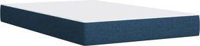 vidaXL Κρεβάτι Boxspring με Στρώμα Μπλε 120x200 εκ. Υφασμάτινο
