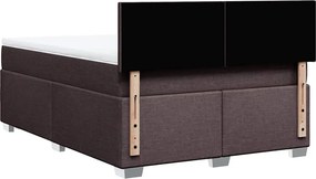 vidaXL Κρεβάτι Boxspring με Στρώμα Σκούρο Καφέ 140x190 εκ. Υφασμάτινο