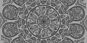 Εικόνα Mandala με αφηρημένο φυσικό μοτίβο σε μαύρο & άσπρο