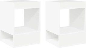 vidaXL End Table 2 pcs Λευκό 40 x 40 x 56 εκ. Επεξεργασμένο ξύλο