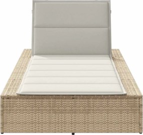 vidaXL Ξαπλώστρα με αιωρούμενο μαξιλάρι Μπεζ Poly Rattan