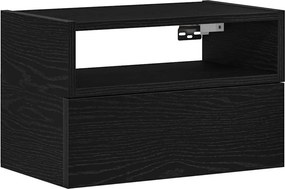 vidaXL Κομοδίνο Επιτοίχιο mαύρο 45x26x28,5 εκ.