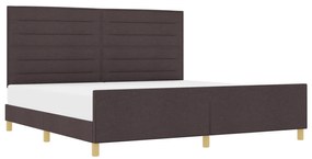 vidaXL Κρεβάτι Σκελετός Σκούρο Καφέ 200x200 εκ Υφάσματος