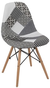EIFFEL ΚΑΡΕΚΛΑ PATCHWORK ΜΑΥΡΟ 46x53xH82cm 03-0761