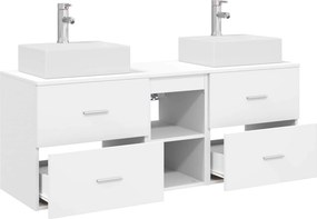 vidaXL Σετ Ντουλαπιών Μπάνιου 3 τμχ. Λευκό 129 x 41 x 79,5 cm