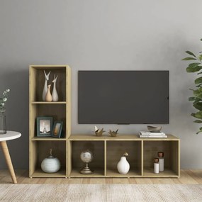 vidaXL Έπιπλα Τηλεόρασης 2 Τεμ Sonoma Δρυς 107 x 35 x 37εκ Επεξ. Ξύλο