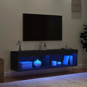 vidaXL Έπιπλα Τηλεόρασης με LED 2 τεμ. Μαύρα 60 x 30 x 30 εκ.