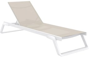 SIESTA TROPIC ΞΑΠΛΩΣΤΡΑ WHITE/TAUPE ΑΛΟΥΜ-ΠΟΛ/ΝΙΟΥ 210X72X31εκ.20.0687