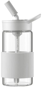 Buydeem CD1017-OW φορητή φιάλη ποτών, 500 ml, Ενσωματωμένο καλαμάκι, Αδιάβροχο, Ανθεκτικό στη θερμότητα γυαλί έως 150°C, Χωρίς BPA, Λευκό