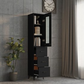 vidaXL Ντουλάπι Μαύρο 34,5 x 34 x 180 εκ. από Επεξεργασμένο Ξύλο