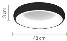 Πλαφονιέρα οροφής από μαύρο και λευκό ακρυλικό (42020-B-Black) - Μέταλλο - 42020-B-Black