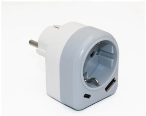 Ταχυφορτιστής Σούκο Θηλυκό USB+TYPE C Θύρες 18W Γκρι 15-880 Lumen-15-880-Γκρι 15-880