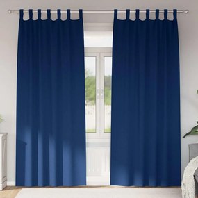 vidaXL Κουρτίνες 2 pcs Σκούρο Μπλε 225 x 140 εκ. Πολυεστέρας