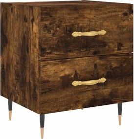 vidaXL Κομοδίνα 2 τεμ. Καπνιστή Δρυς 40 x 35 x 47,5 εκ. Επεξεργ. Ξύλο