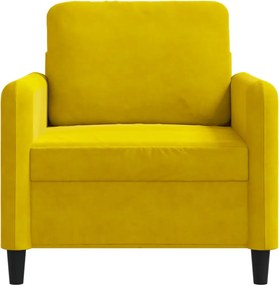vidaXL Πολυθρόνα Κίτρινο 60 εκ. Βελούδινη