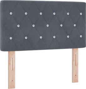 vidaXL Κρεβάτι box spring με στρώμα Σκούρο Γκρι 80 x 200 cm Βελούδο