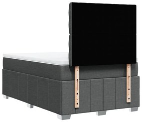 Κρεβάτι Boxspring με Στρώμα Σκούρο Γκρι 120x190 εκ Υφασμάτινο 3293915
