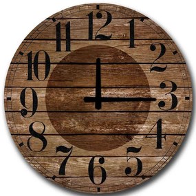Ρολόι Τοίχου 238HMA6257 Φ50cm Brown-Black Wallity Mdf