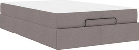 vidaXL Σκελετός κρεβατιού με στρώμα 2 pcs Taupe ύφασμα
