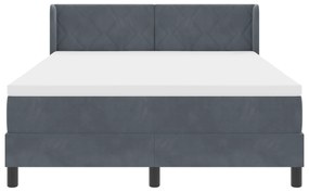 vidaXL Κρεβάτι με Στρώμα και Σκηνή Σκούρο Γκρι 140x190 cm Βελούδο