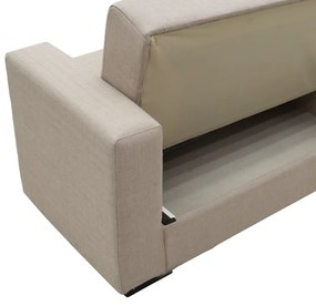 Καναπές-κρεβάτι με αποθηκευτικό χώρο τριθέσιος Vox pakoworld κρεμ ύφασμα 214x82x83εκ