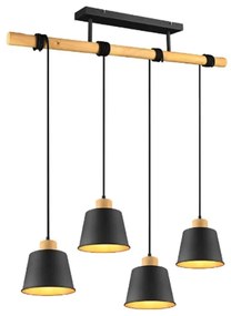 Φωτιστικό Οροφής - Ράγα Harris 312700432 87x18x150cm 4xE27 40W Black Trio Lighting