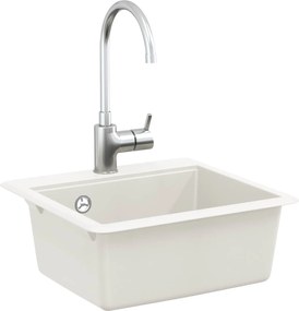 vidaXL Σιντρινο Λευκό 470 x 440 mm Γρανίτης