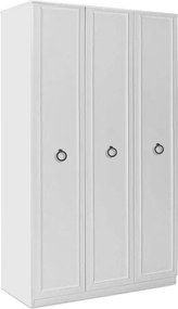 Ντουλάπα ρούχων Hampton Megapap τρίφυλλη χρώμα λευκό 103x52x185εκ.