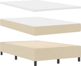 vidaXL Κρεβάτι με ελατήρια με στρώμα Κρεμ 120 x 190 cm ύφασμα