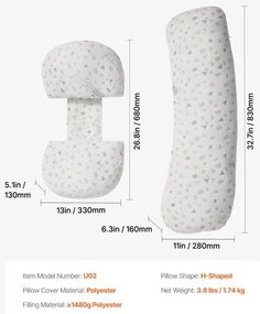 VEVOR Pregnancy Pillows Adjustable &amp; Soft Maternity Pillow for Pregnant Women