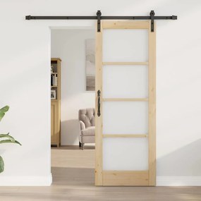 vidaXL Συρόμενη Πόρτα ORKDAL Καφέ 73.5 x 198.5 εκ. Μασίφ ξύλο πεύκου