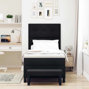 vidaXL Κρεβάτι με ελατήρια με στρώμα Μαύρο 80 x 200 cm ύφασμα