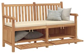 vidaXL Πάγκος Αποθήκευσης Κήπου Καφέ 150 x 60 x 90 εκ Μασίφ ξύλο teak