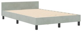 vidaXL Κρεβάτι Φωτεινό Γκρι 120x200 cm Βελούδο