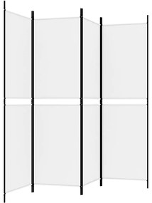 vidaXL Διαχωριστικό Δωματίου με 4 Πάνελ Λευκό 200x180 εκ. από Ύφασμα