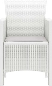 vidaXL Καρέκλα Κήπου 2 pcs Λευκό 53 x 49 x 85 εκ. Πολυπροπυλένιο