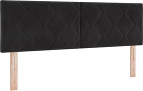 vidaXL LED κεφαλάρι Μαύρο 160 cm Βελούδο