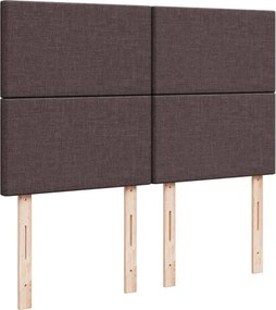 vidaXL Κρεβάτι Boxspring με Στρώμα Σκούρο Καφέ 140x200 εκ Υφασμάτινο