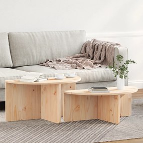 vidaXL Τραπεζάκι σαλονιού 2 pcs Φυσικό 79 x 39.5 x 40 εκ