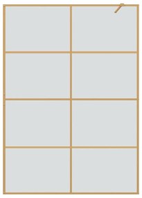 vidaXL Τοίχος Ντους Walk-in Χρυσό 140 x 195 cm σκληρυμένο γυαλί