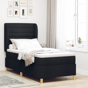 vidaXL Κρεβάτι με Στρώμα Μαύρο 80x200 cm Υφασμάτινο