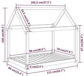 ΚΡΕΒΑΤΙ ΣΚΥΛΟΥ 111X80X100 ΕΚ. ΑΠΟ ΜΑΣΙΦ ΞΥΛΟ ΠΕΥΚΟΥ 822217