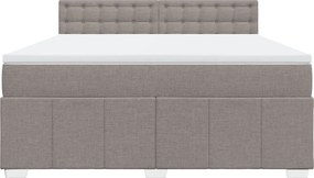 vidaXL Κρεβάτι Boxspring με Στρώμα Taupe 180x200 εκ. Υφασμάτινο