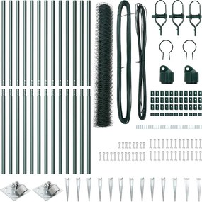 vidaXL Στύλος Περιφράξεων Πράσινο 25 x 1,4 μ (50 mm πλέγμα)