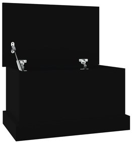 vidaXL Κουτί Αποθήκευσης Μαύρο 50x30x28 εκ. Επεξεργασμένο Ξύλο