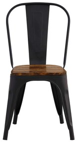RELIX Wood Dark Oak Καρέκλα Μέταλλο Βαφή Μαύρο
