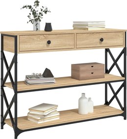 vidaXL Τραπέζι Κονσόλα Sonoma Δρυς 100x28x75 εκ. Επεξεργασμένο Ξύλο