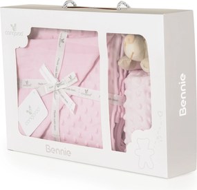 Blanket 75/100 cm with toy Bennie pink