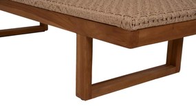 ΞΑΠΛΩΣΤΡΑ PATRON HM5993 TEAK ΞΥΛΟ ΚΑΙ ΣΧΟΙΝΙ VIRO ΣΕ ΠΛΕΞΗ WICKER 191x65x86Yεκ.